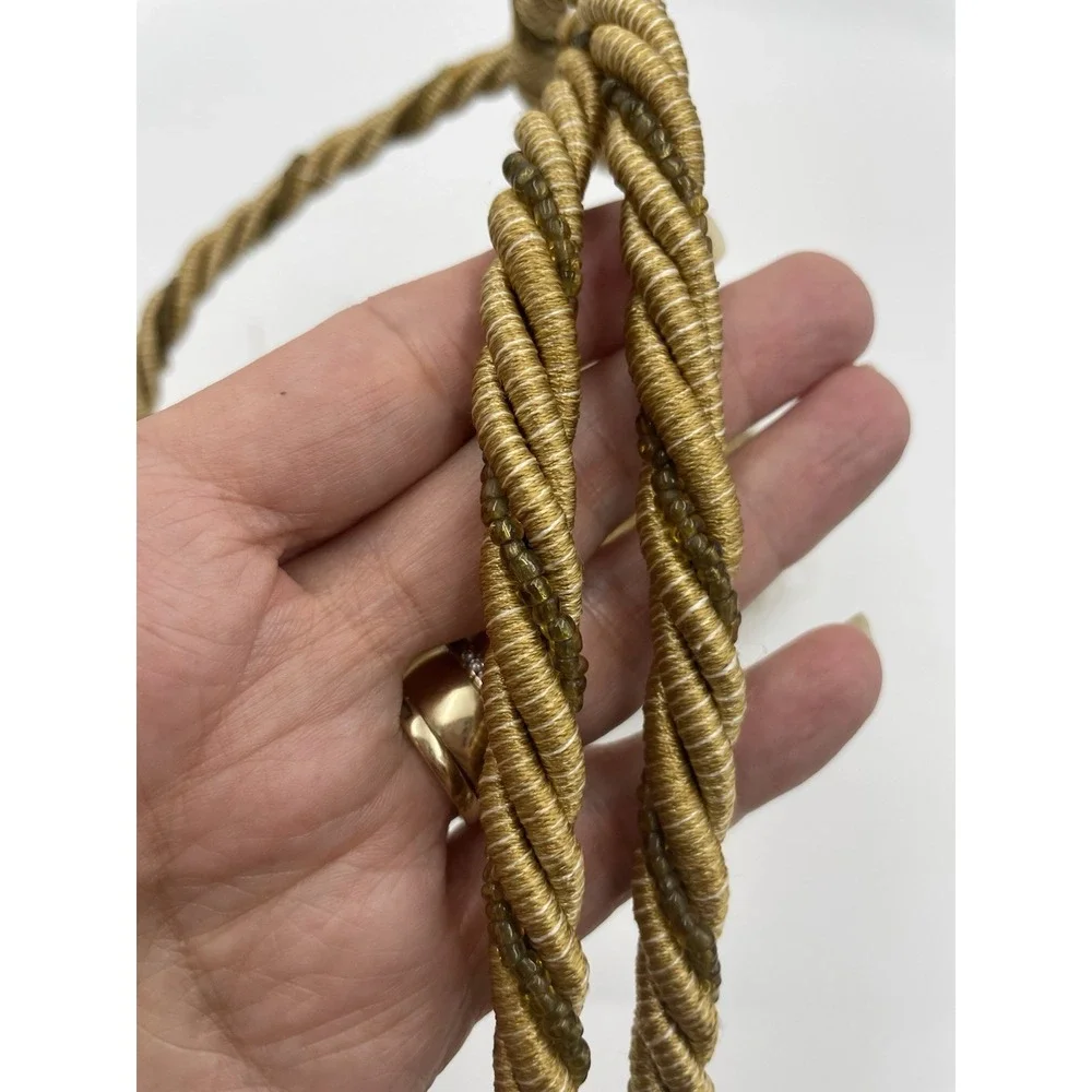 Bougie‎ Gold  Rope & Bead Braided Drapery Curtain Tassel Tieback 8.3 ft Long